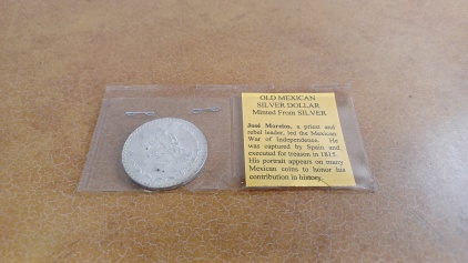 Old Mexican Silver Dollar Minted From Silver