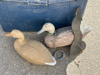 Tote with Carboard Geese and Duck Decoys - 2