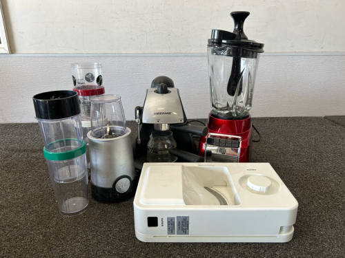 Hamilton Blender, Farberware Espresso Coffee Maker, Krups Food Slicer and Cooks Power Blender