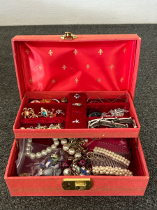 Jewelry Box With Costume Jewelry