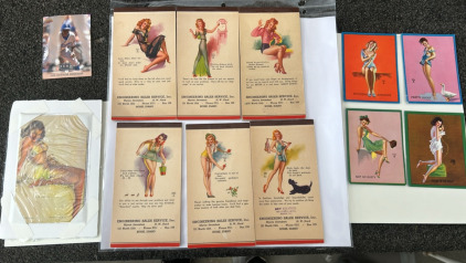 Vintage Pin Up Notebooks, Pin Up Girl Cards , & Juan Pierre Baseball Card