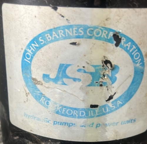 JOHN S BARNES CORPORATION HYDRAULIC PUMP.