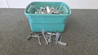 (1) Small Tote Full of Wall Mounting Hooks