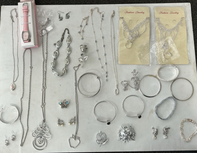 Assortment Of Silver Jewlery