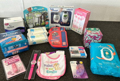 Deluxe Healthcare & Grooming Baby Kit, Vtech Digit Audio Baby Monitor, 2-pack Dr.Browns Pink Baby Bottles with Pacifier, & More!