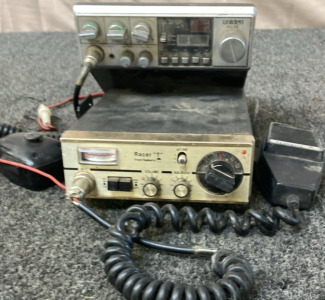 VINTAGE UNIDEN PC77 CB RADIO, RACER “T” FROM TEABERRY CB RADIO.