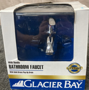 GLACIER BAY WIDE HANDLE BATHROIM FAUCET.