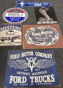 (6) VARIETY OF FORD SHOP SIGNS.