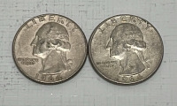 (2) Silver Washington Quarters Dated 1964