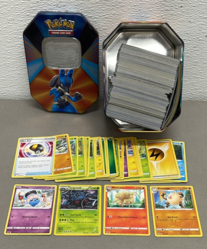 Big Lot Of Pokémon Game Card Set W/ Collectible Canister