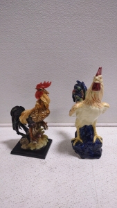 (2) Assorted Porcelain Roosters