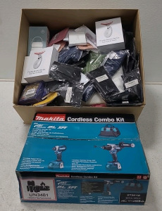 (1) Makita Cordless Combo Kit, XT291M & (1) Box Of Assorted Women's Clothing, Accessories & More