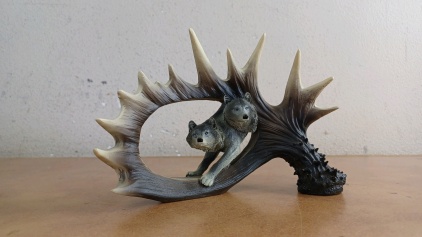 5" H Wolves in Antler Decor