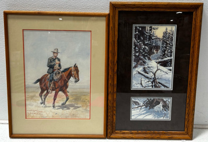 Cowboys Roping Wall Decor, And Wolf Picture Frame