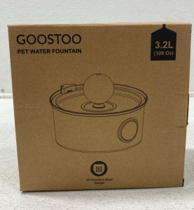 (1) GooStoo Pet water Fountain 3.2 L 108oz, (1) Sourdough Starter Jar