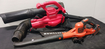 Craftsman Corded Blower/Vacuum/Mulcher and Black and Decker Leaf blower