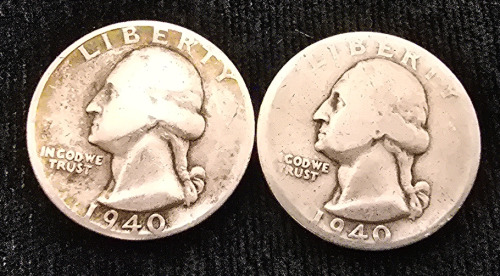 (2) 1940 Washington Quarters 90% Silver- Authenticated