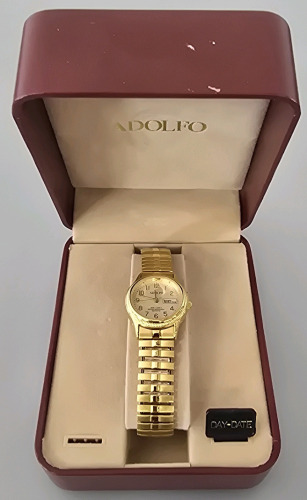 Adolf Gold Tone Watch In Original Box