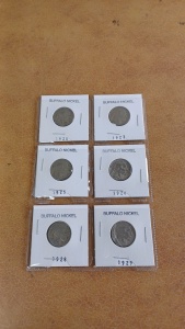 (6) Various Year Collectible Buffalo Nickels