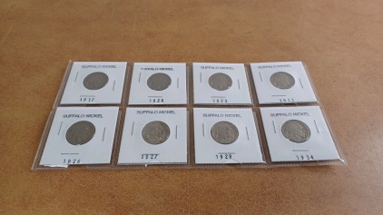 (8) Various Year Collectible Buffalo Nickels