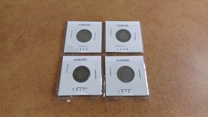 (4) Various Year Collectible V-Nickels