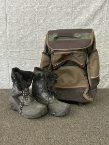 Global Gear Backpack and Pair of Boots Size 13