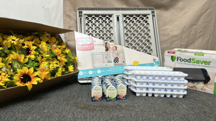 Toddler Gate, Food Processor , Box Of Sunflowers, & More!