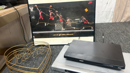 Nike Basketball Photo, &ldquo;Love&rdquo; Wall Hangings (2), & DVD Players(2)
