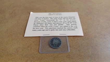 1883 "No Cents" Liberty Nickel