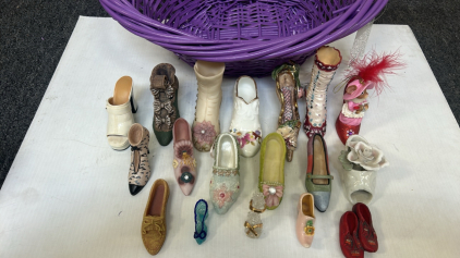 Assorted Shoe Decor In Basket