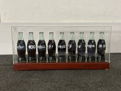Vintage Coca Cola Bottles Inside Clear Case