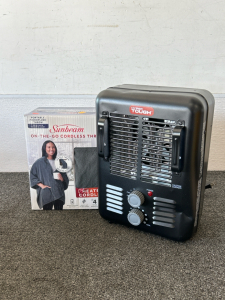 Hyper Tough Space Heater and Sunbeam Heated Cordless Throw