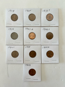 (10) Vintage Pennies