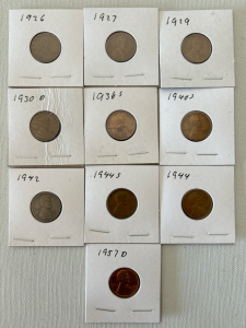 (10) Vintage Pennies
