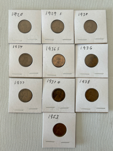 (10) Vintage Pennies