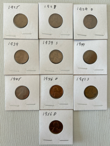 (10) Vintage Pennies