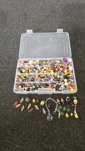 (1) Plano Full of Various Beads For Crafting