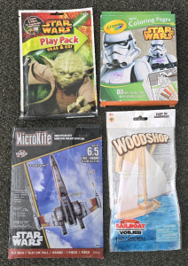 (3) Star Wars Craft Kits, (1) Woodshop Sailboat Kit