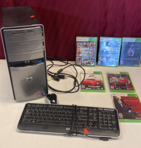 H.P. Modem And Keyboard With H.P. Wireless Mouse And Xbox 360 Games (Hitman Absolution&hellip;. Forza Motorsport 4&hellip;. WW 13&hellip; Resident Evil&hellip;..Battlefield 3 &hellip;Grand Theft Auto 5)