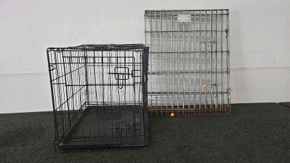 (1) Small Black Dog Carrier (1) Outside Dog Pen