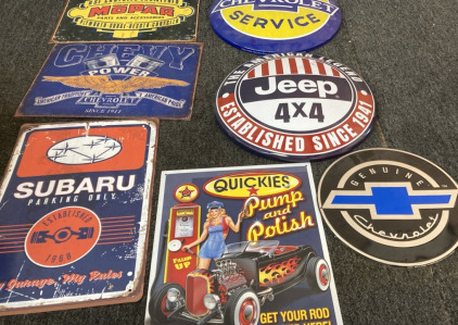 (7) VARIETY IF SHOP SIGNS. BB1.