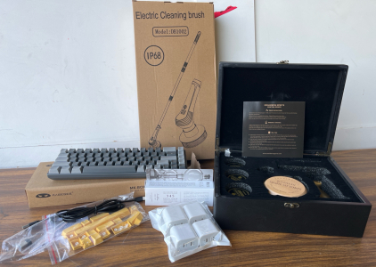Whole Box Amazon Overstock Cocktail Smoker Kit, 60%Mechanical Gaming Keyboard, Electric Cleaning Brush and Much More