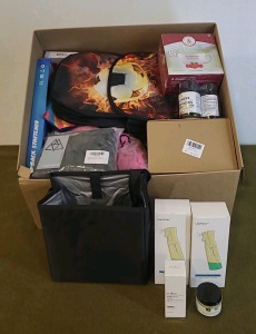 (1) Bottle Of Dr. Oracle NiaBright Ampoule, 50ml Brightening K-Beauty, (1) 60ml Jar Of Wild Yam Balancing Cream, (2) 160ml Continous Spray Bottles, (1) Small Tote Bag & (1) Box Of Assorted Amazon Overstock/ Returns