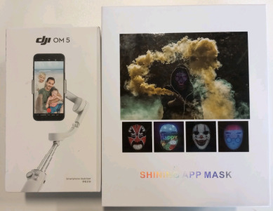 (1) Bluetooth Programable LED Shining Mask (1) DJI OM5 Smartphone Stabilizer