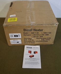 (1) Vevor, Diesel Heater, Model XMZ-F-D3