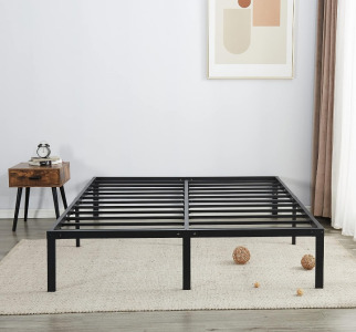 14" Queen Sized Black Metal Bed Frame (r7)