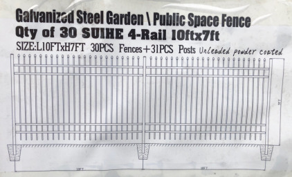 Galvanized Steel Garden Fence 30pcs Fence + 31 Posts