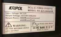 Kripol Pure Sine Wave Inverter-Continuous 3000WATT Surge 6000WATT - 4