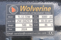 New Wolverine Hydraulic Tiller For Full Size Skid Steer #TL1272W - 6