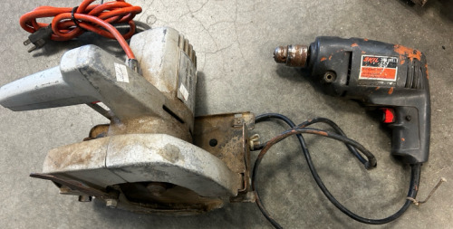 7 1/4” Circular Saw, And 3/8” Drill